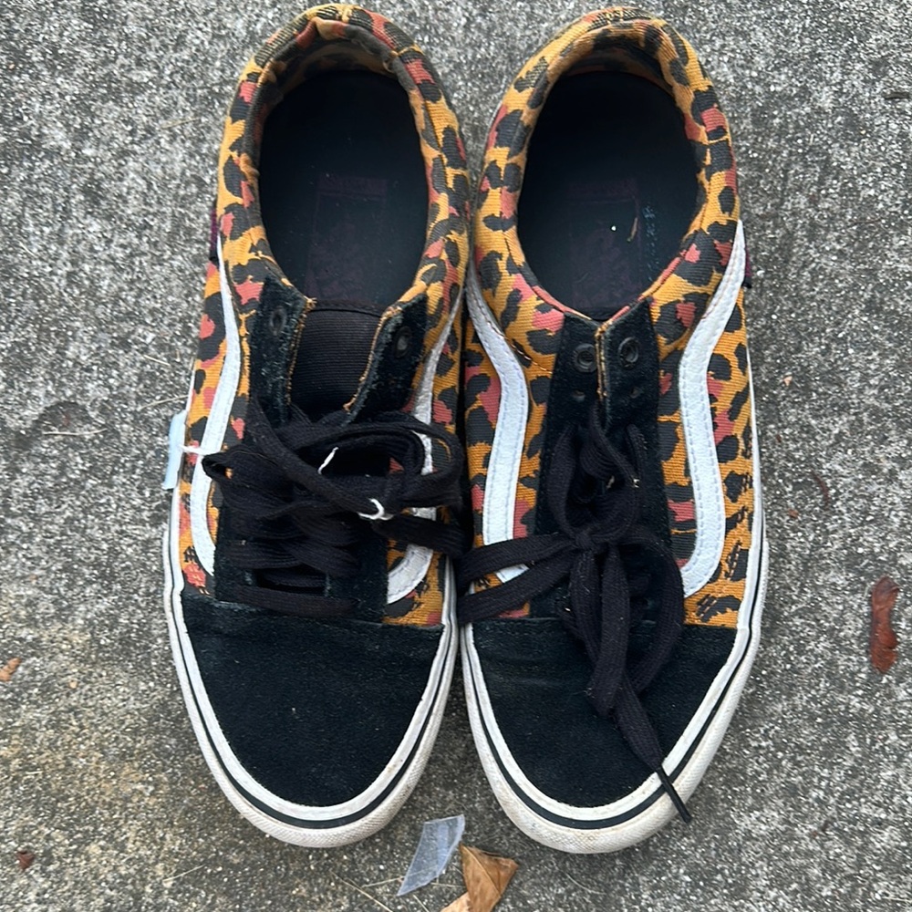 Leopard Print Sneakers with Black and White Accents